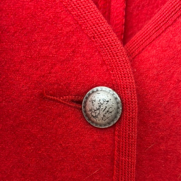 Geiger Red Wool Vest with Silver Buttons - Picture 3 of 7